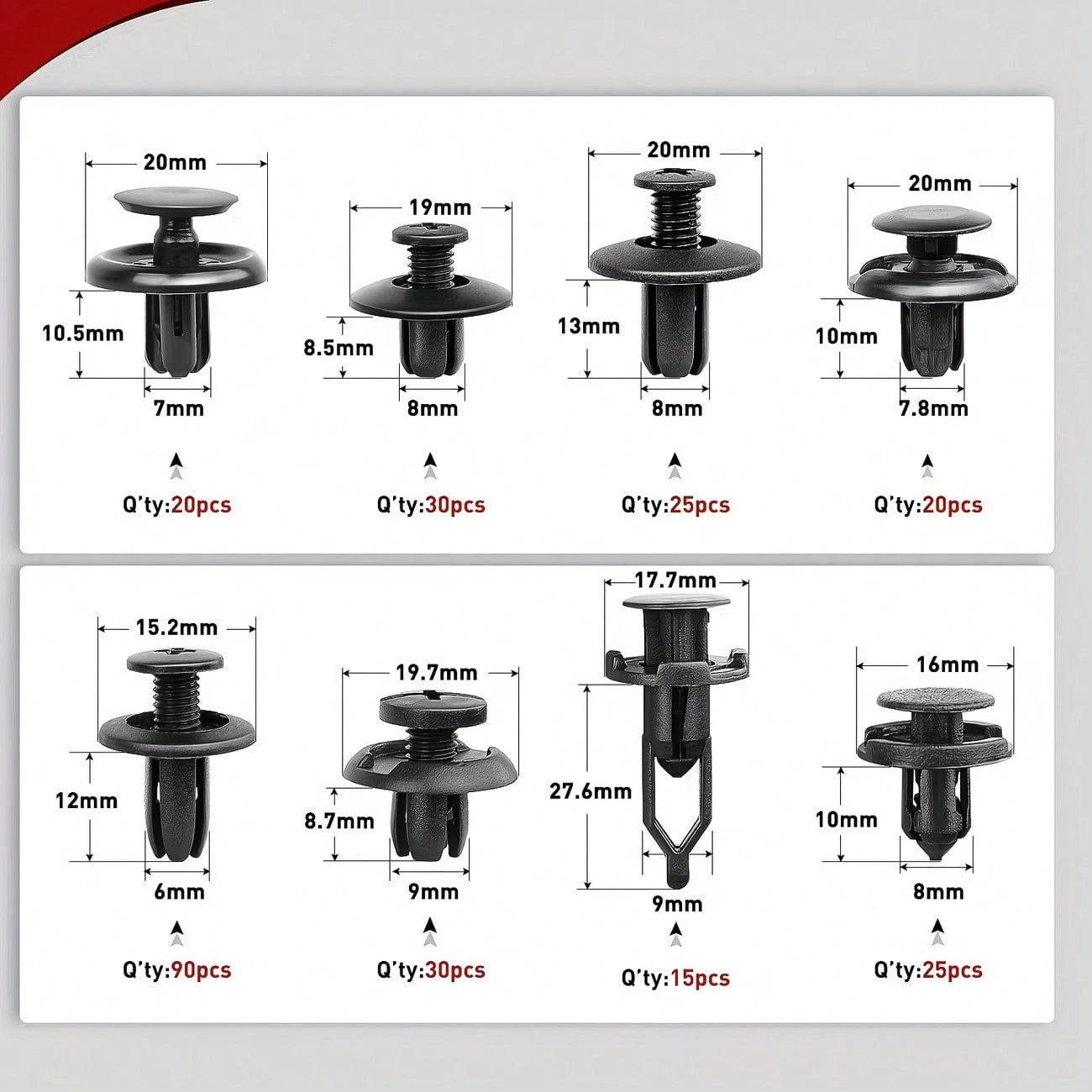 Bumper Clips Car Clips Plastic Rivets And 5 Fastener Removers Fasteners Push Retainer Kit Auto Push Pin Rivets Set