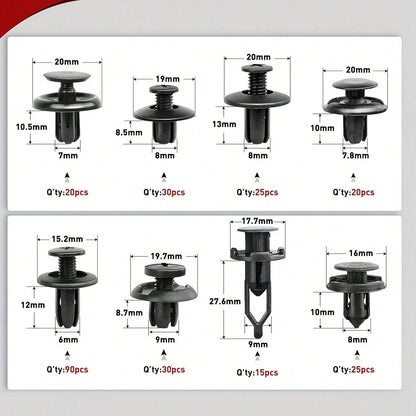 Bumper Clips Car Clips Plastic Rivets And 5 Fastener Removers Fasteners Push Retainer Kit Auto Push Pin Rivets Set