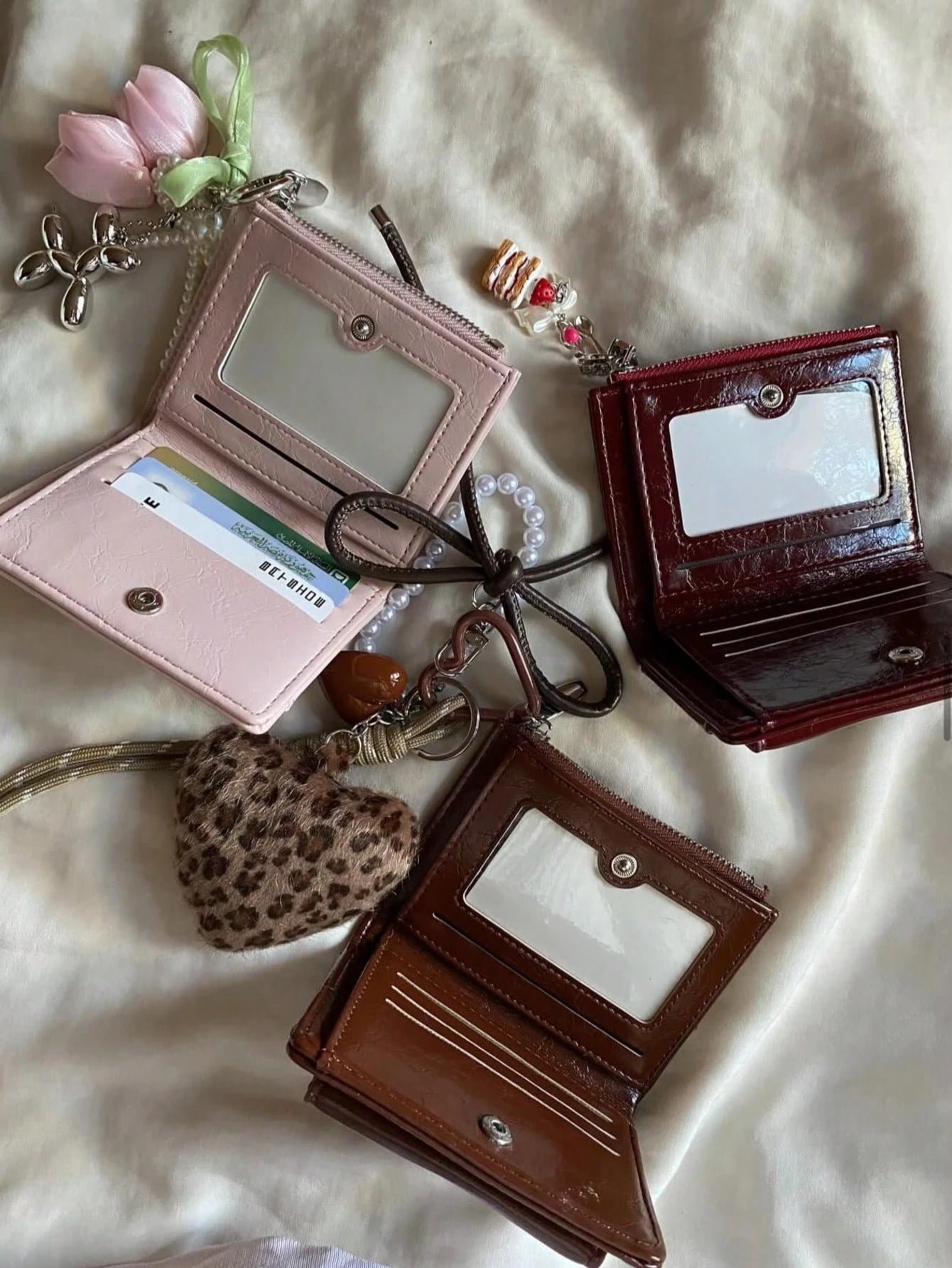 Burgundy Cracked PU Leather Short Wallet Multi-Card Slots Wallet For Women Purse Travel Portable Lightweight Stylish For Home For Outdoor,Coin Purse