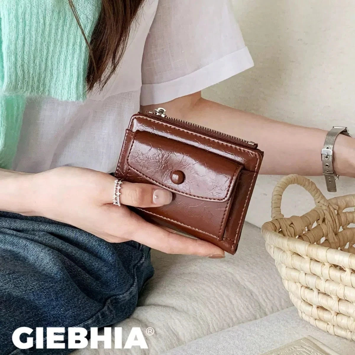 Burgundy Cracked PU Leather Short Wallet Multi-Card Slots Wallet For Women Purse Travel Portable Lightweight Stylish For Home For Outdoor,Coin Purse