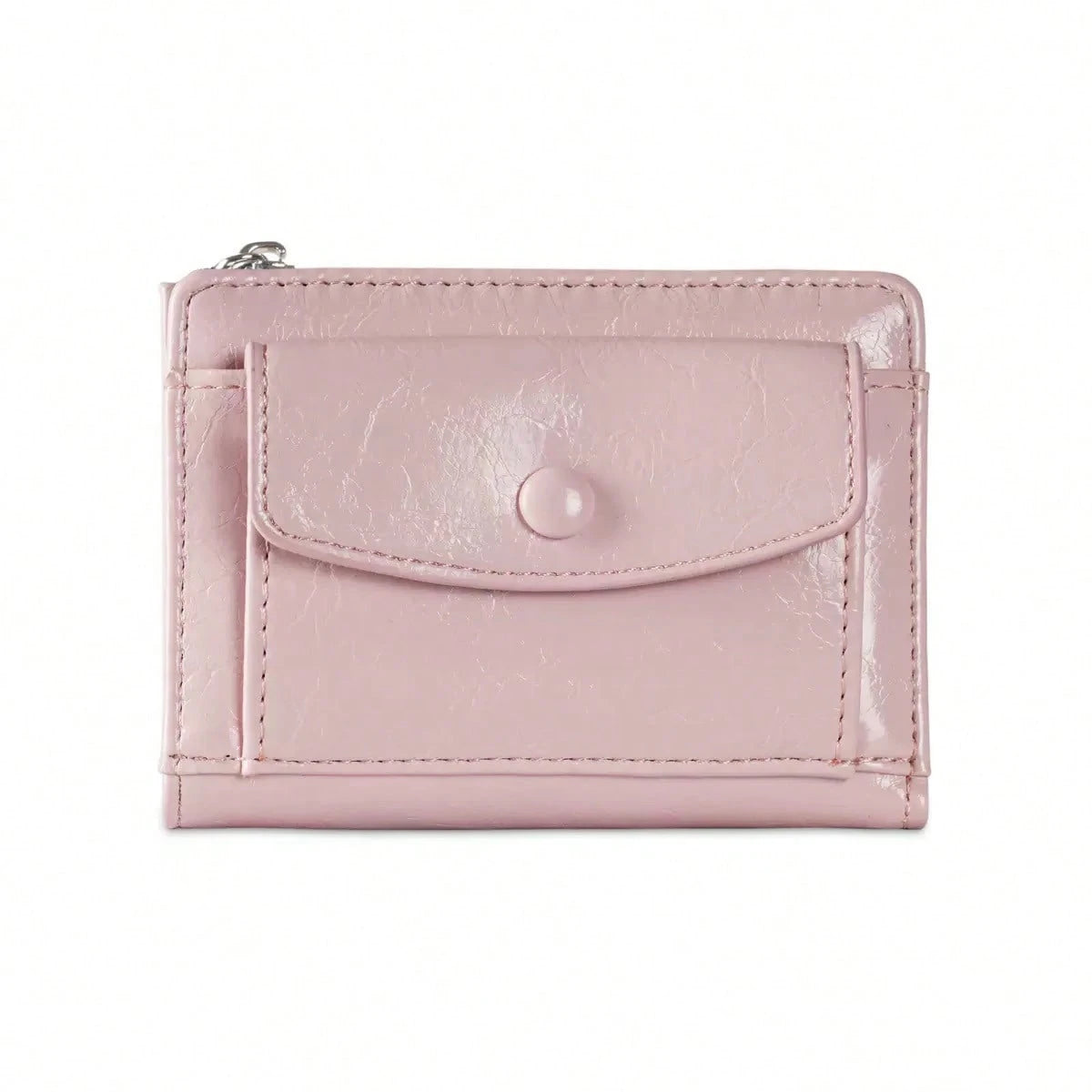 Burgundy Cracked PU Leather Short Wallet Multi-Card Slots Wallet For Women Purse Travel Portable Lightweight Stylish For Home For Outdoor,Coin Purse