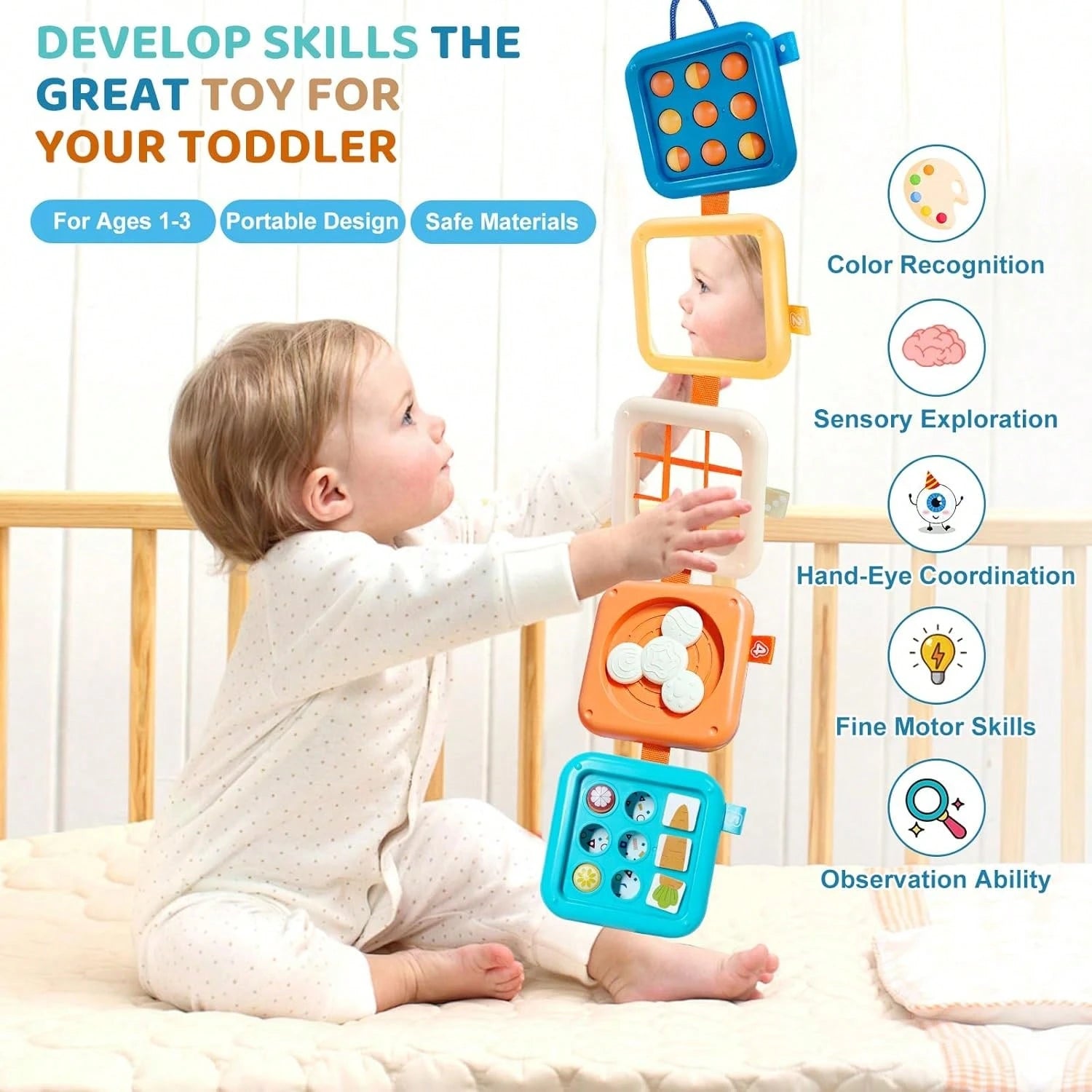 Busy Board For 1 Year Old, Travel Toysfor Toddler 1-3 On Plane Car, MontessoriBusy Board Busy Cube, Toys For 1 YearOld Boy Girl, Valentine Gifts For Kids