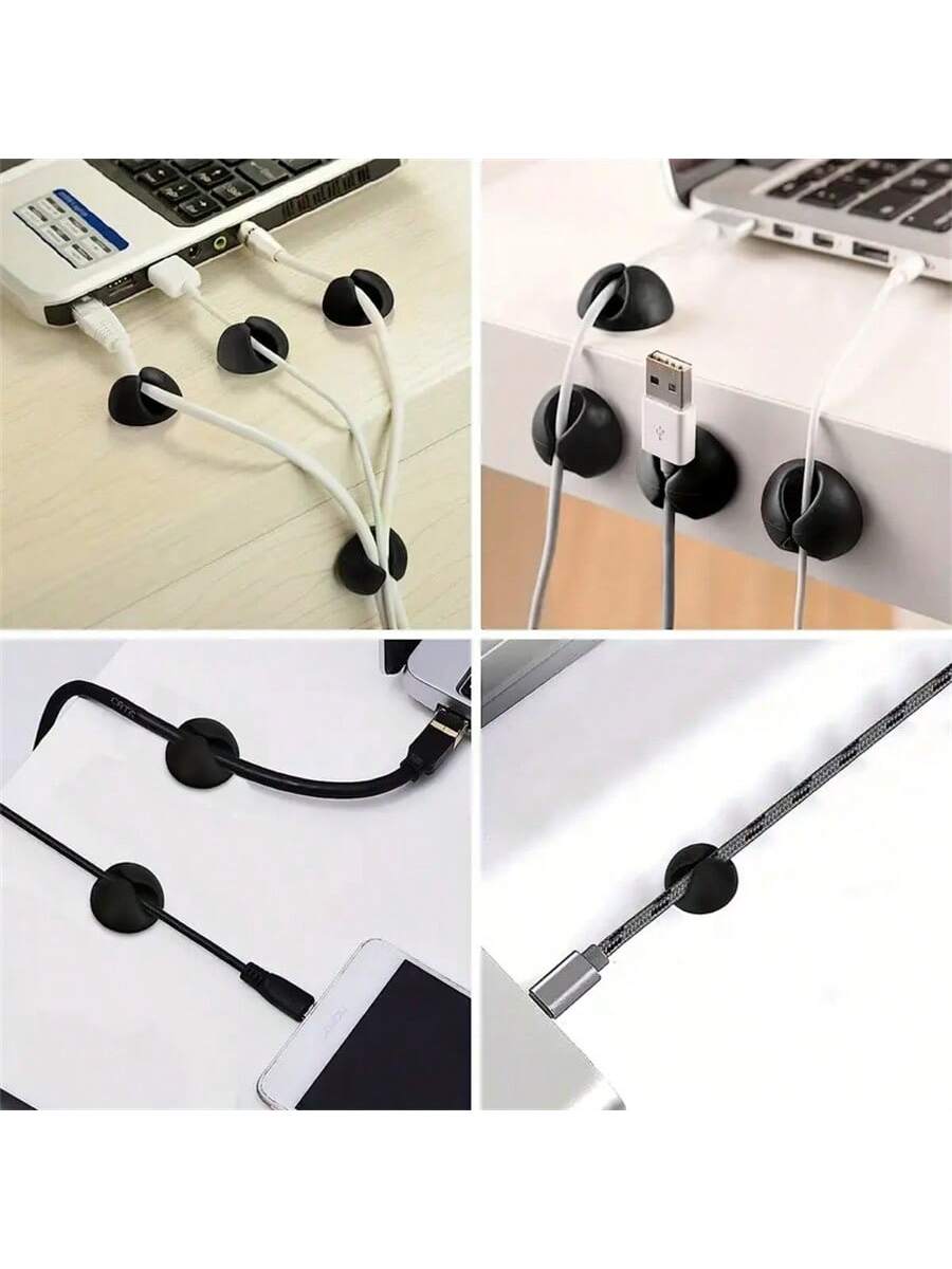 Cable Manager, Cable Clamp, Desktop Computer Holder, Adhesive Cable Manager, And Charger Holder Bedside Table, Wall, Car, And Office Cable Management Accessories Cable Organizer