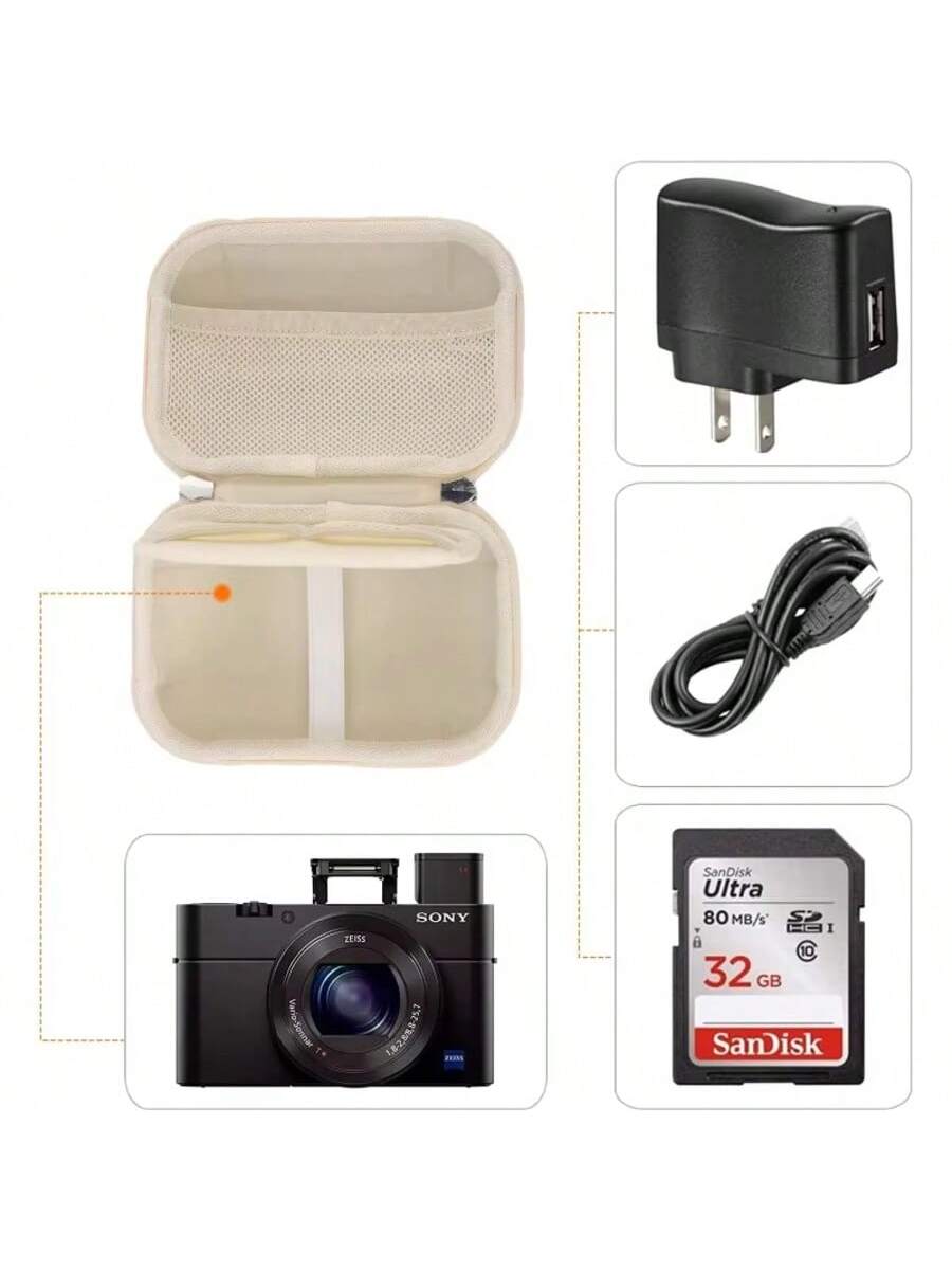 Camera Case For Digital Video Cameras Storage Holder Bag Shockproof Waterproof PU Leather Storage Bag Camera Accessories Free Extr Long Strap Included