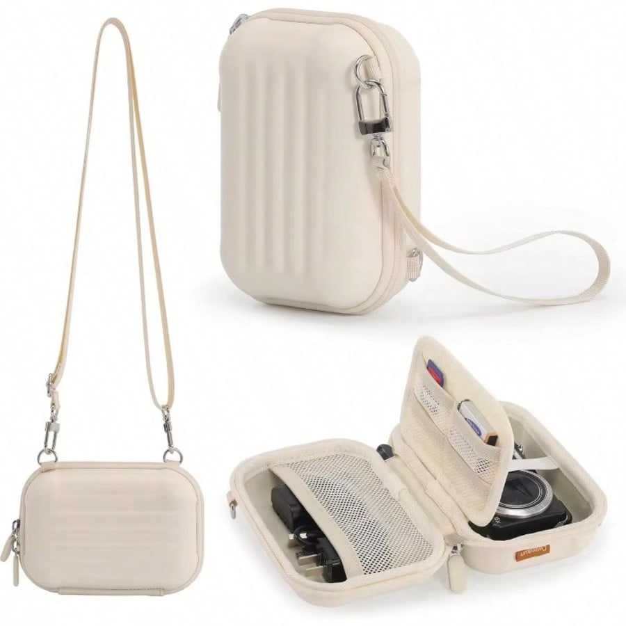 Camera Case For Digital Video Cameras Storage Holder Bag Shockproof Waterproof PU Leather Storage Bag Camera Accessories Free Extr Long Strap Included