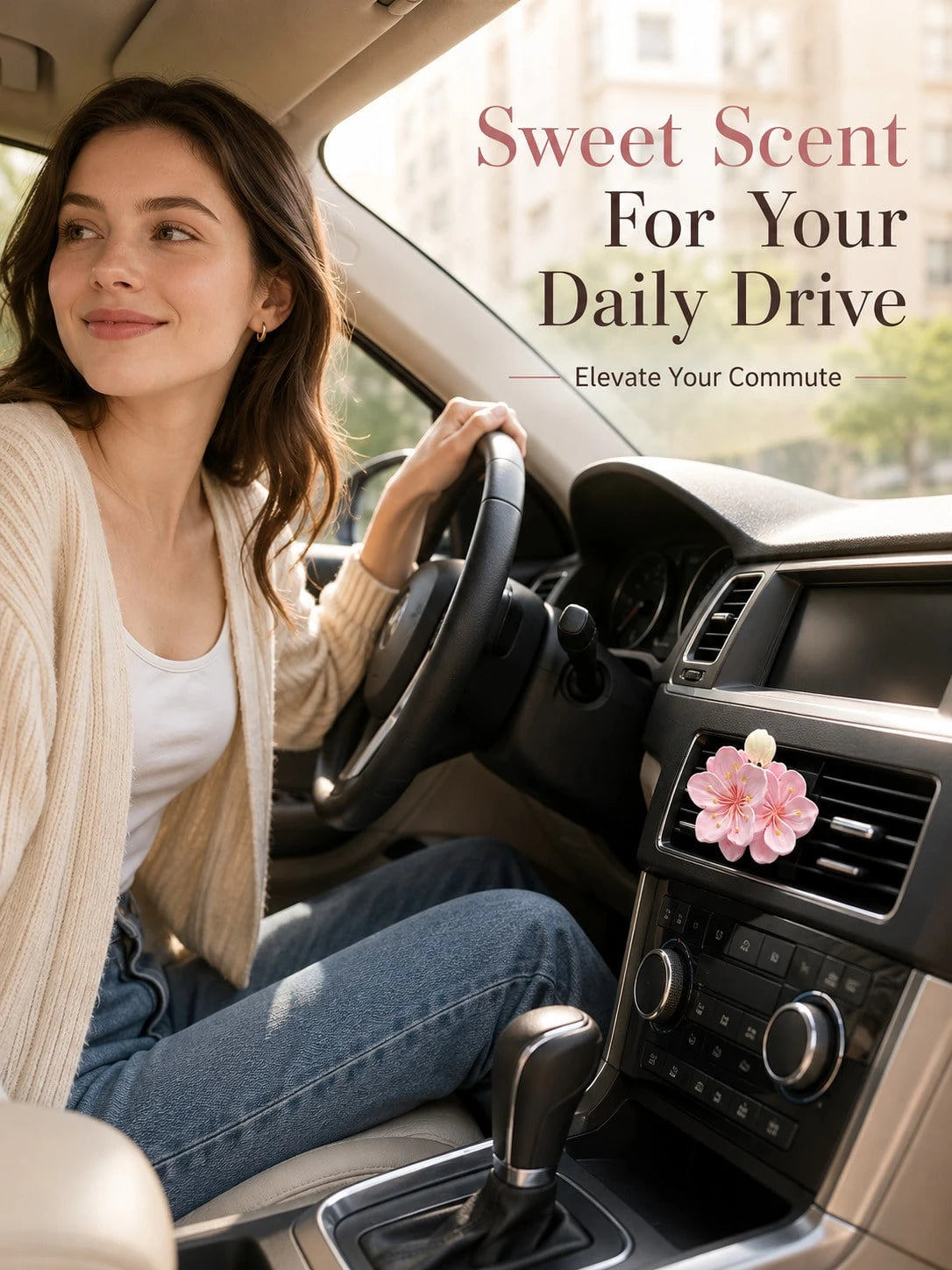 Car Air Vent Aromatherapy Diffuser, Car Fragrance, Car Decoration, Peony Scented Aromatherapy Wax Diffuser, Peony Scented Car Air Freshener, Clip-On Car Fragrance, Car Interior Air Freshening Decorati