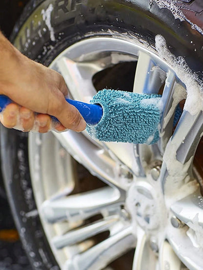 Car Cleaning Brush, Lightweight Polyester Wheel Rim Cleaning Tool, Efficient Car Detail Maintenance, Tire Care Accessories, Car Washing Equipment, Car Wheel Brush, Car Wheel Rim And Tire Cleaning Brus