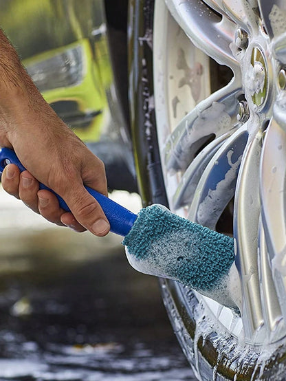 Car Cleaning Brush, Lightweight Polyester Wheel Rim Cleaning Tool, Efficient Car Detail Maintenance, Tire Care Accessories, Car Washing Equipment, Car Wheel Brush, Car Wheel Rim And Tire Cleaning Brus