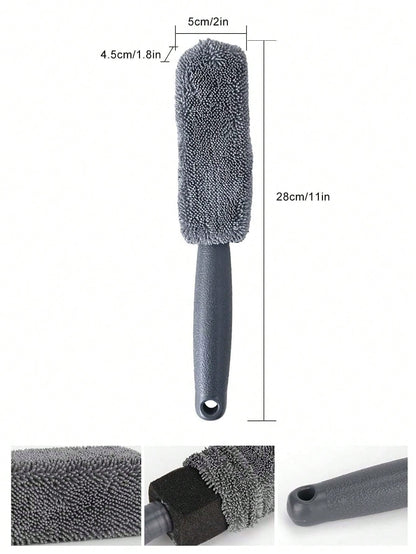Car Cleaning Brush, Lightweight Polyester Wheel Rim Cleaning Tool, Efficient Car Detail Maintenance, Tire Care Accessories, Car Washing Equipment, Car Wheel Brush, Car Wheel Rim And Tire Cleaning Brus