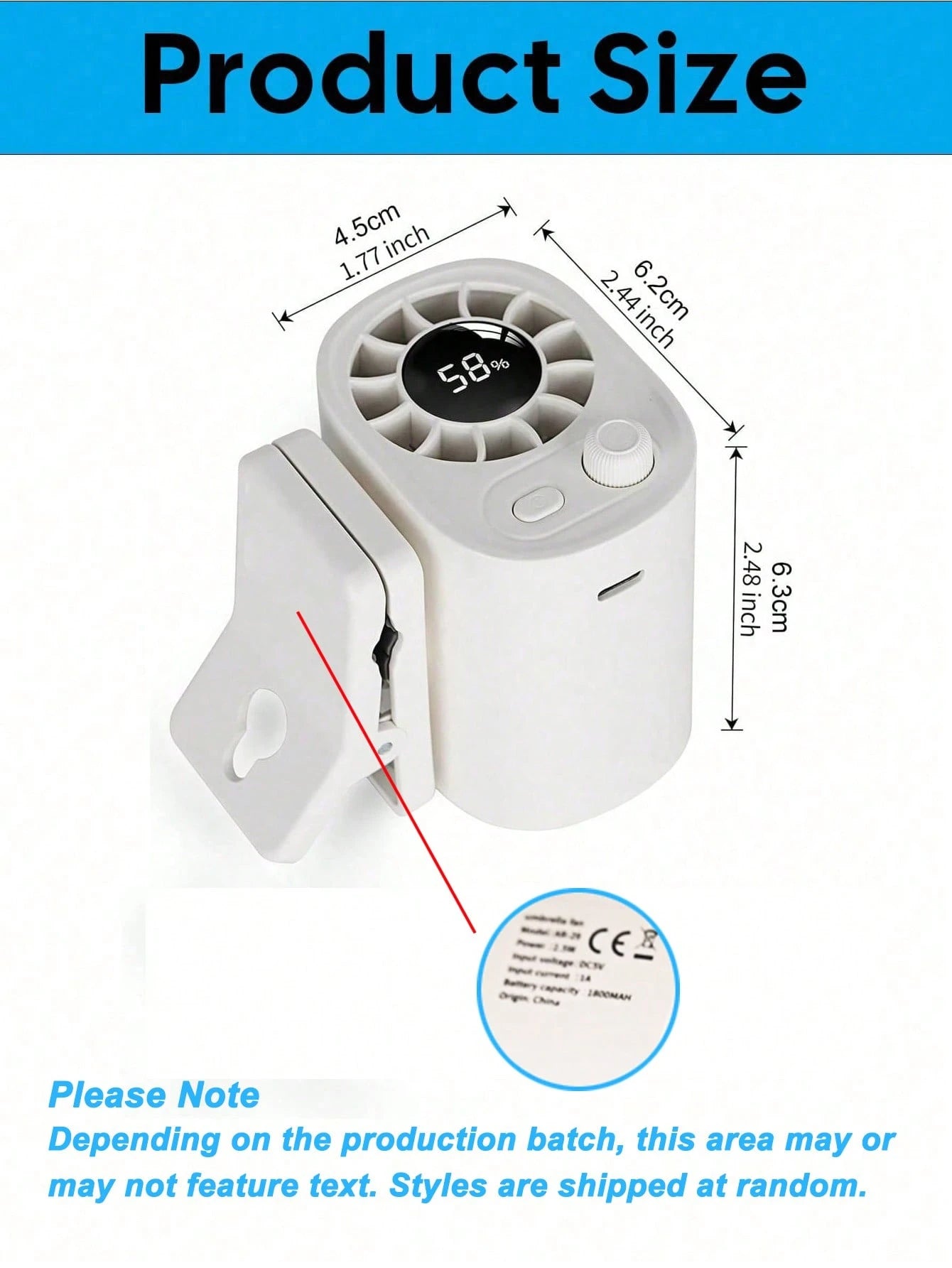 Car Clip-On Fan 100 Speeds Adjustable USB Rechargeable LED Display 1200mAh Clip-On Portable Fan With 360° Rotation, Pocket Size Summer Cooling Essentials For Travel/Beach/Concert/Car/Hiking Gifts Cli