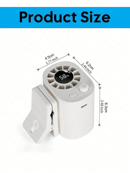 Car Clip-On Fan With LED Display, Rear Seat Fan, USB Rechargeable Powerful Multi-Function Cooling Fan, 360° Rotation, 100 Adjustable Speeds, USB Charging, Summer Essential, Car Accessory, (1200-1400mA