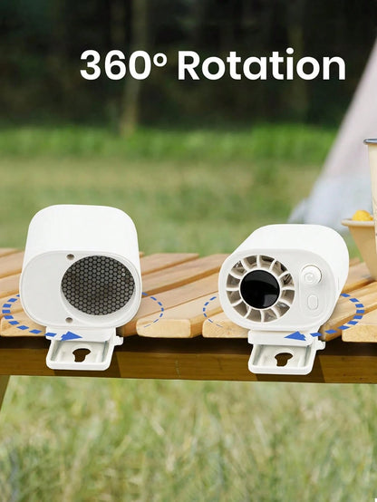 Car Clip-On Fan With LED Display, Rear Seat Fan, USB Rechargeable Powerful Multi-Function Cooling Fan, 360° Rotation, 100 Adjustable Speeds, USB Charging, Summer Essential, Car Accessory, (1200-1400mA