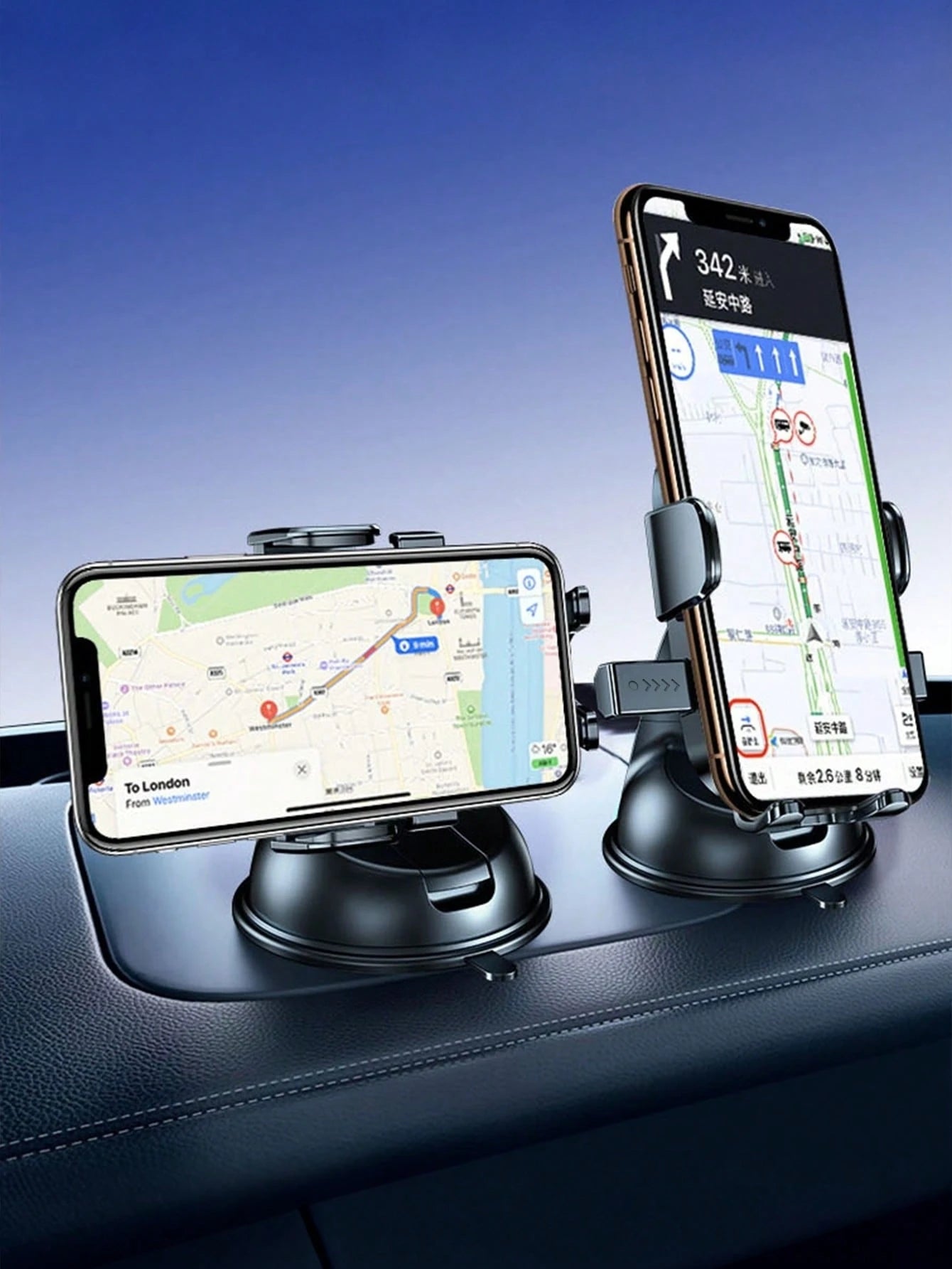 Car Dashboard Phone Holder, New Compact Convenient Gravity Adsorption Stable Phone Mount (2 Panel Designs Randomly Sent)