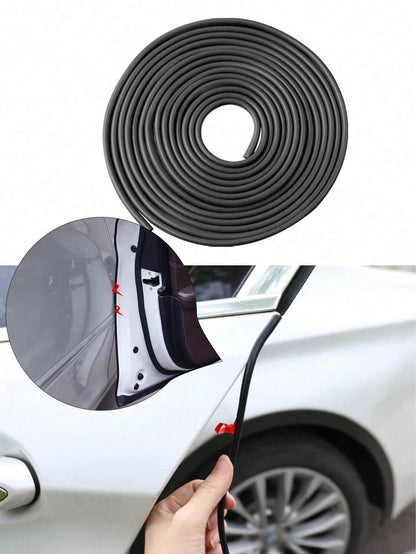 Car Door Anti-Collision Decorative Rubber Strips, Door Protective Strips, Self-Adhesive Car Door Sound Insulation Strips, Universal Type, Women's Car Accessories, Durable Synthetic Rubber, Black, Suit