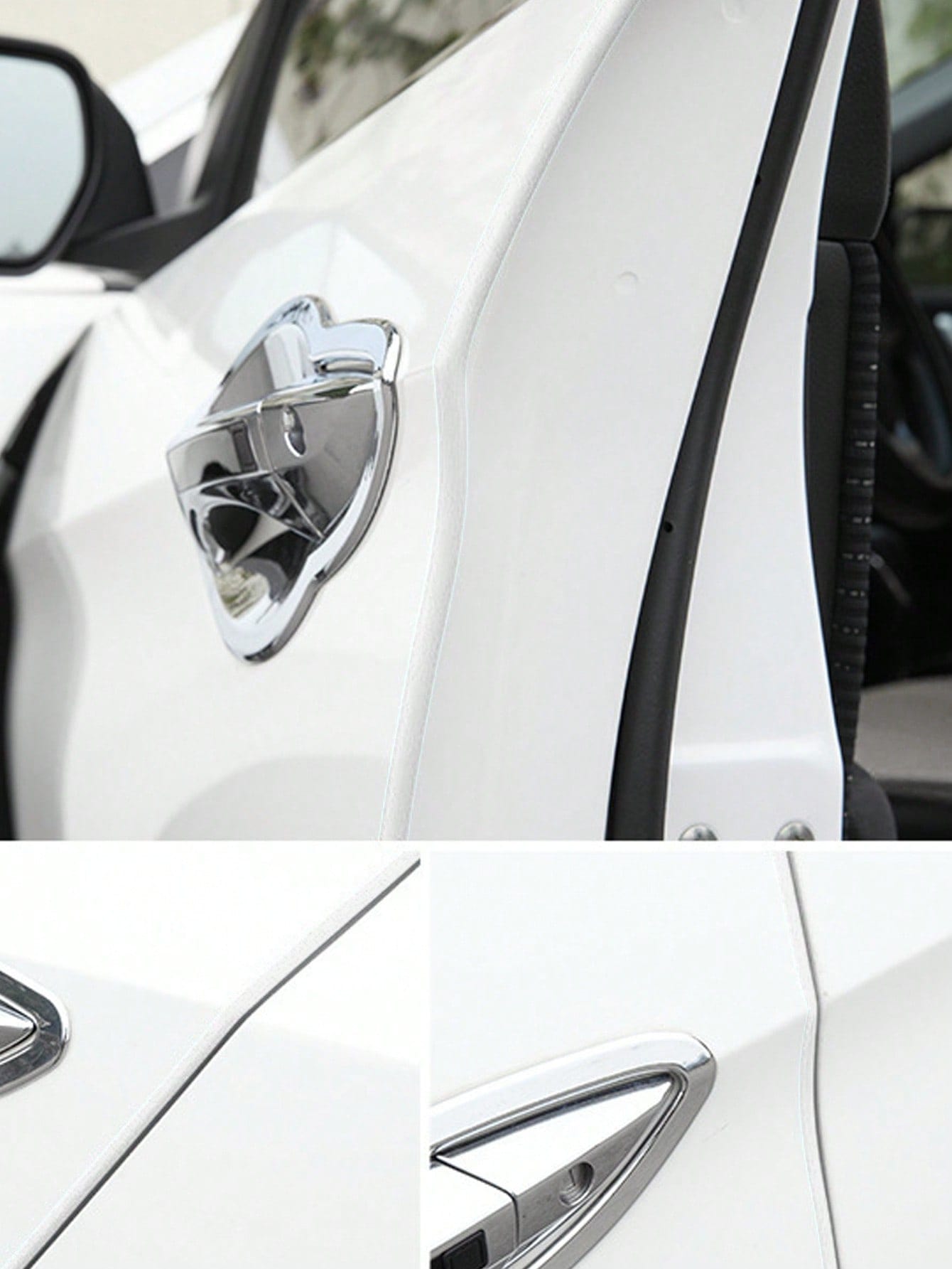 Car Door Anti-Collision Decorative Rubber Strips, Door Protective Strips, Self-Adhesive Car Door Sound Insulation Strips, Universal Type, Women's Car Accessories, Durable Synthetic Rubber, Black, Suit