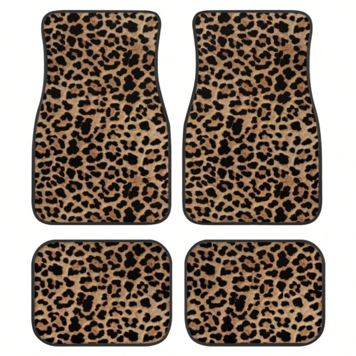 Car Floor Mat Carpet 4 Piece Heavy Duty Carpet With Foot Rugs Leopard Striped Print Car Floor Mats For Women Men Car Accessories