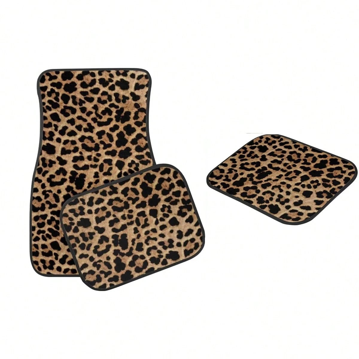 Car Floor Mat Carpet 4 Piece Heavy Duty Carpet With Foot Rugs Leopard Striped Print Car Floor Mats For Women Men Car Accessories