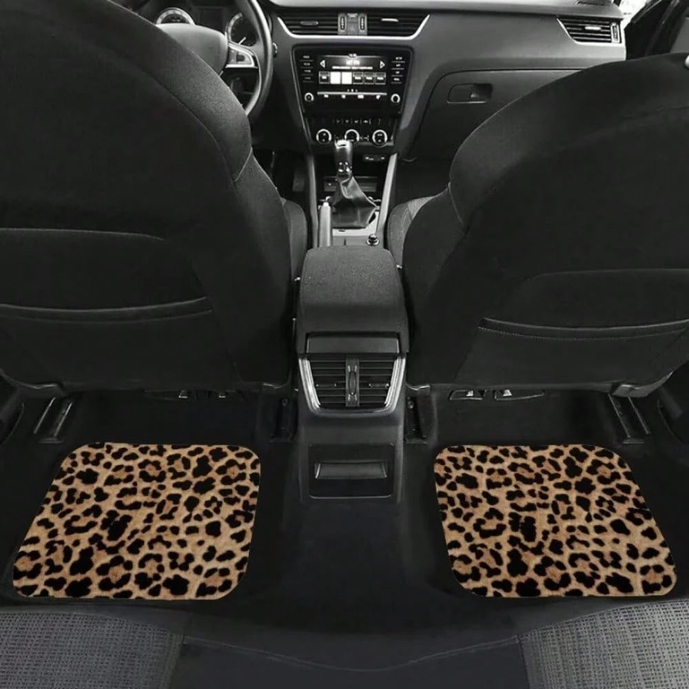 Car Floor Mat Carpet 4 Piece Heavy Duty Carpet With Foot Rugs Leopard Striped Print Car Floor Mats For Women Men Car Accessories