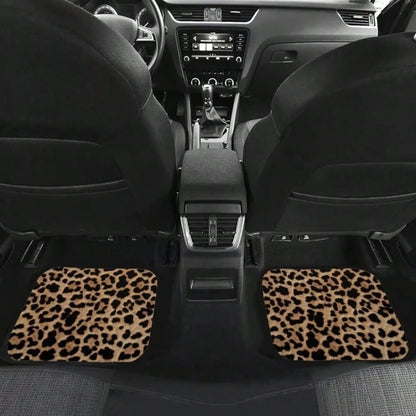 Car Floor Mat Carpet 4 Piece Heavy Duty Carpet With Foot Rugs Leopard Striped Print Car Floor Mats For Women Men Car Accessories