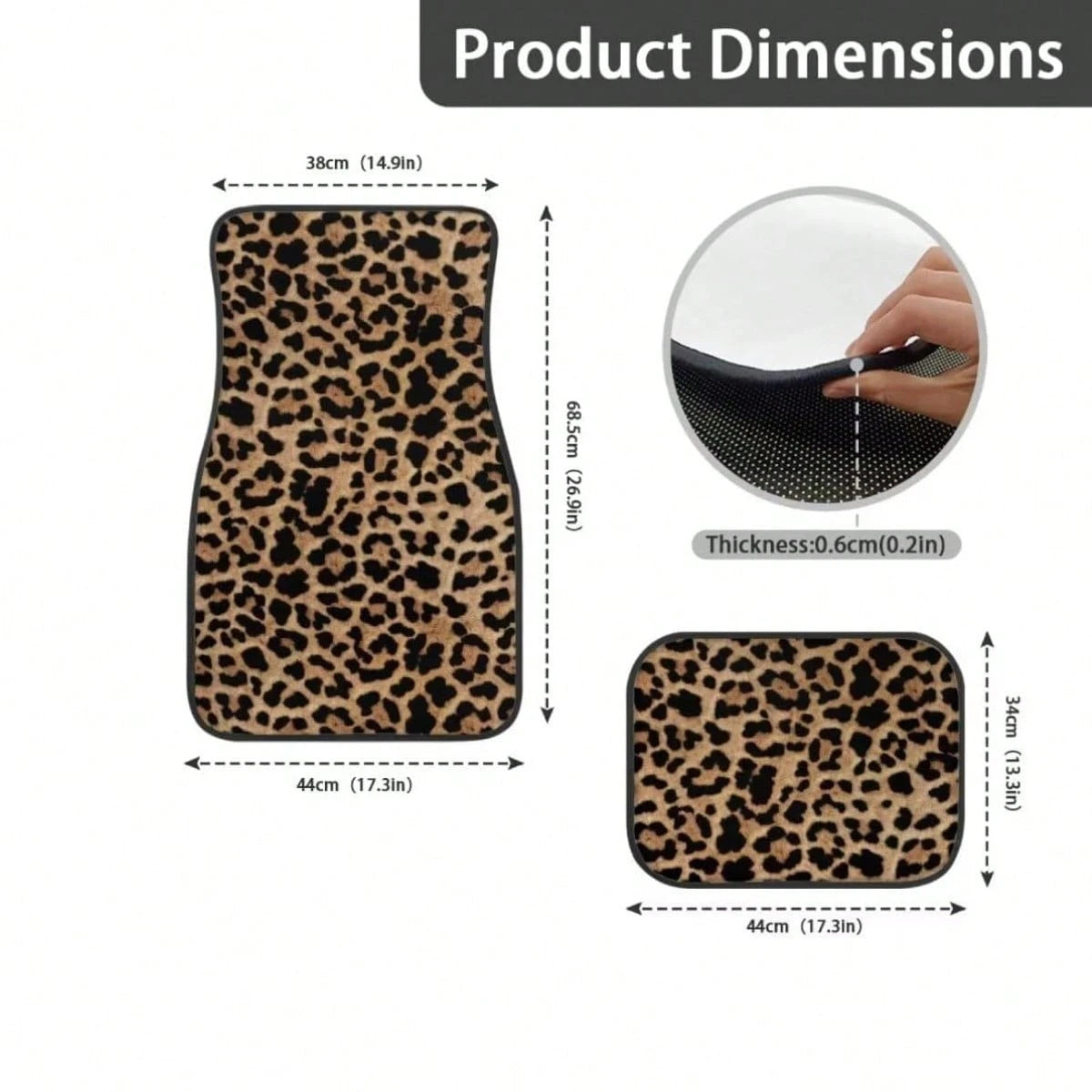 Car Floor Mat Carpet 4 Piece Heavy Duty Carpet With Foot Rugs Leopard Striped Print Car Floor Mats For Women Men Car Accessories