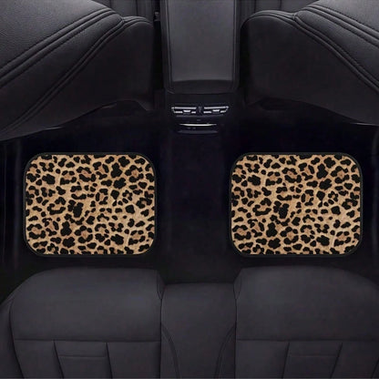 Car Floor Mat Carpet 4 Piece Heavy Duty Carpet With Foot Rugs Leopard Striped Print Car Floor Mats For Women Men Car Accessories