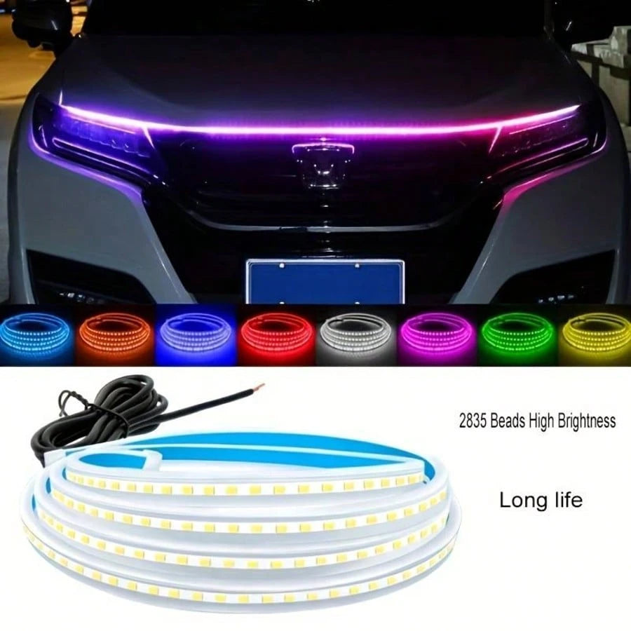 Car Hood Led Strip,5FT Led Strip Lights For Car Hood,Car LED Lights Flexible LED Hood Light Strip Engine Hood Guide Decorative Light Bar, Waterproof Hood Beam Light Strip