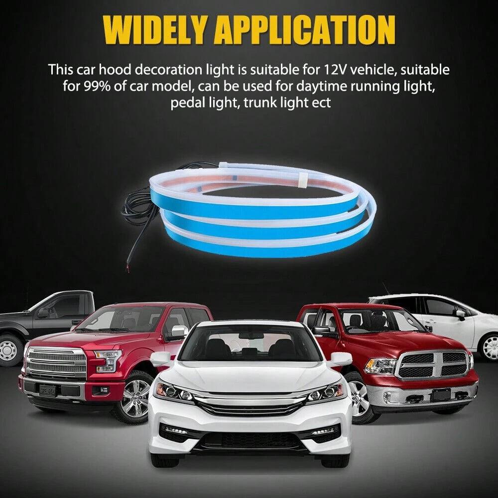 Car Hood Led Strip,5FT Led Strip Lights For Car Hood,Car LED Lights Flexible LED Hood Light Strip Engine Hood Guide Decorative Light Bar, Waterproof Hood Beam Light Strip