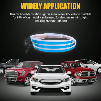 Car Hood Led Strip,5FT Led Strip Lights For Car Hood,Car LED Lights Flexible LED Hood Light Strip Engine Hood Guide Decorative Light Bar, Waterproof Hood Beam Light Strip