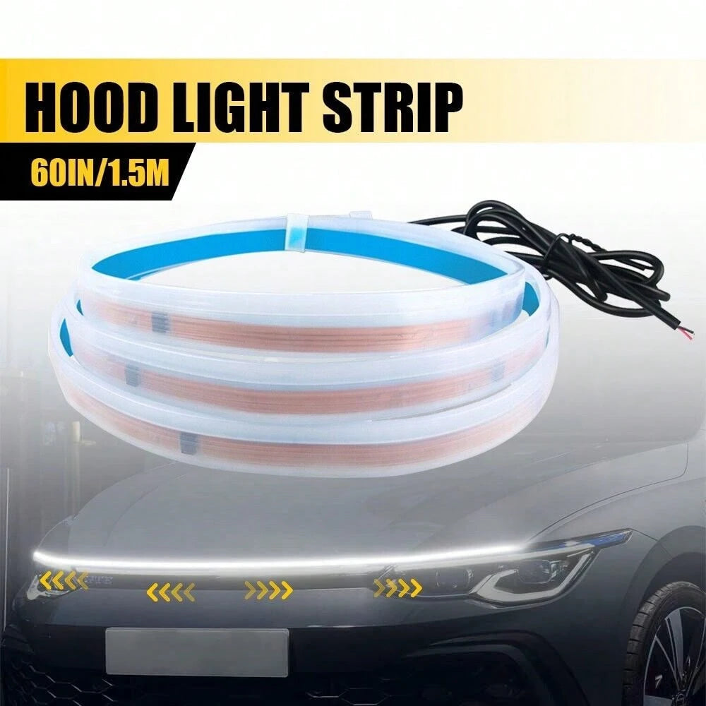 Car Hood Led Strip,5FT Led Strip Lights For Car Hood,Car LED Lights Flexible LED Hood Light Strip Engine Hood Guide Decorative Light Bar, Waterproof Hood Beam Light Strip