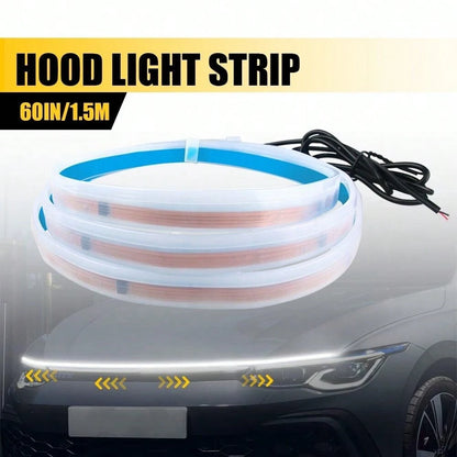 Car Hood Led Strip,5FT Led Strip Lights For Car Hood,Car LED Lights Flexible LED Hood Light Strip Engine Hood Guide Decorative Light Bar, Waterproof Hood Beam Light Strip