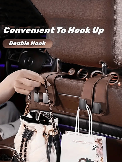 Car Hook, Car Seat Back Double Hook, Multifunctional Car Rear Seat Mobile Phone Holder