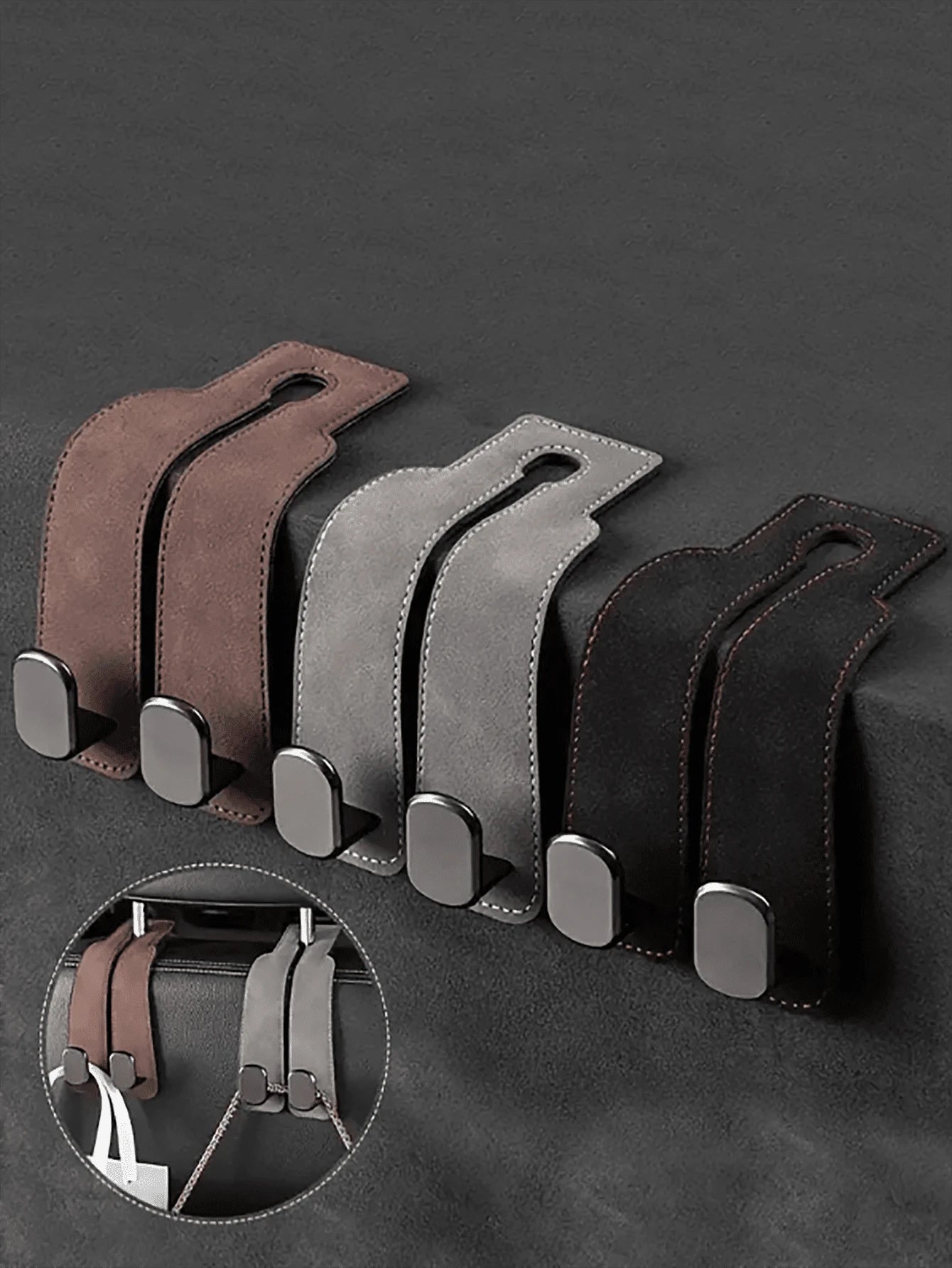 Car Hook, Car Seat Back Double Hook, Multifunctional Car Rear Seat Mobile Phone Holder