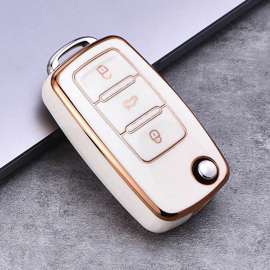 Car Key Fob Cover Protector, Suitable For Magotan, Golf 4/3/5/6, MK6, Passat B5/B6/B8/B7, Touran, Bora, Tiguan, Jetta, Lamando, Octavia, Anti-Drop Anti-Dust Key Holder