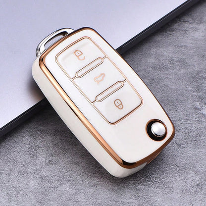 Car Key Fob Cover Protector, Suitable For Magotan, Golf 4/3/5/6, MK6, Passat B5/B6/B8/B7, Touran, Bora, Tiguan, Jetta, Lamando, Octavia, Anti-Drop Anti-Dust Key Holder