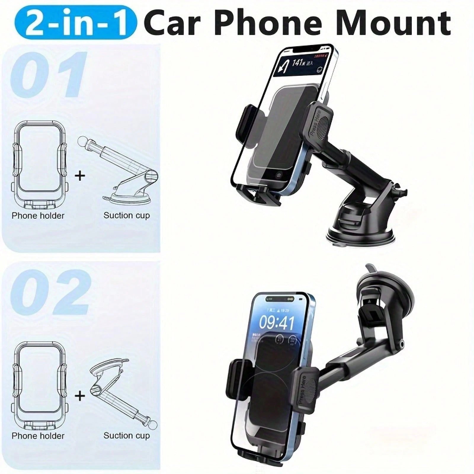 Car Phone Holder With Suction Cups, For New Accessories, Offering A Unique Driving Experience.