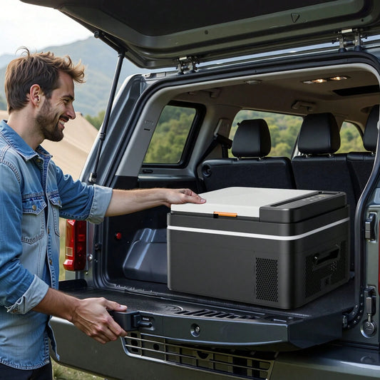 Car Refrigerator, DC 12/24V AC100-240V Compressor Electric Cooler,-4°F To 68°F Car Fridge With APP Control, 23 QT Cars Freezer For RVs, Campsites, Boats, Camping, Fishing, 45W Portable Freezer