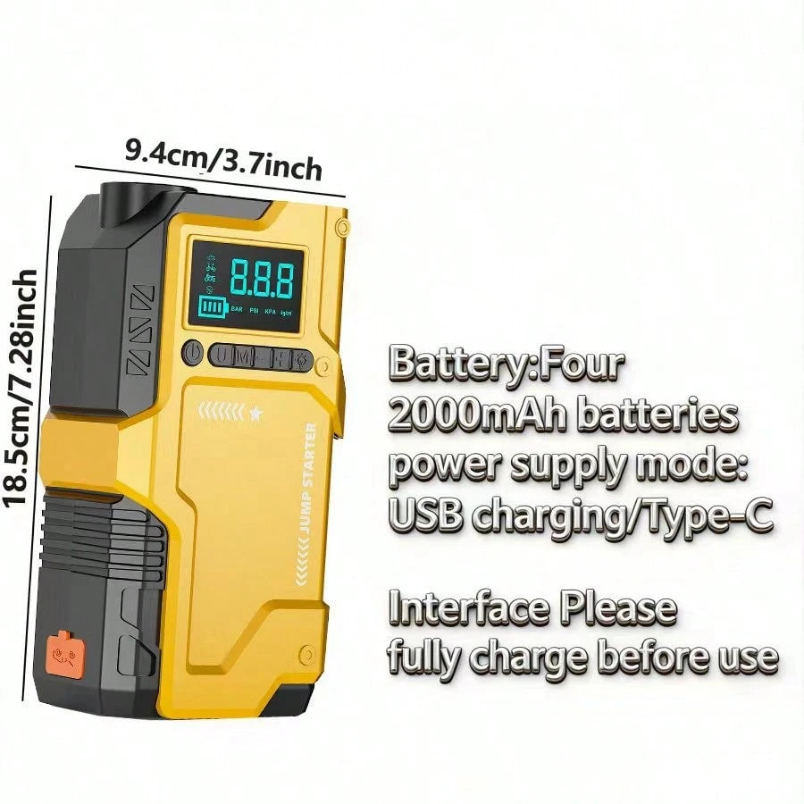 Car Repair Tools/Heavy Duty Car Battery Starter, 150PSI Tire Air Compressor, 12V Car Emergency Jump Starter, 8000A Emergency Start Battery Pack And Power Supply