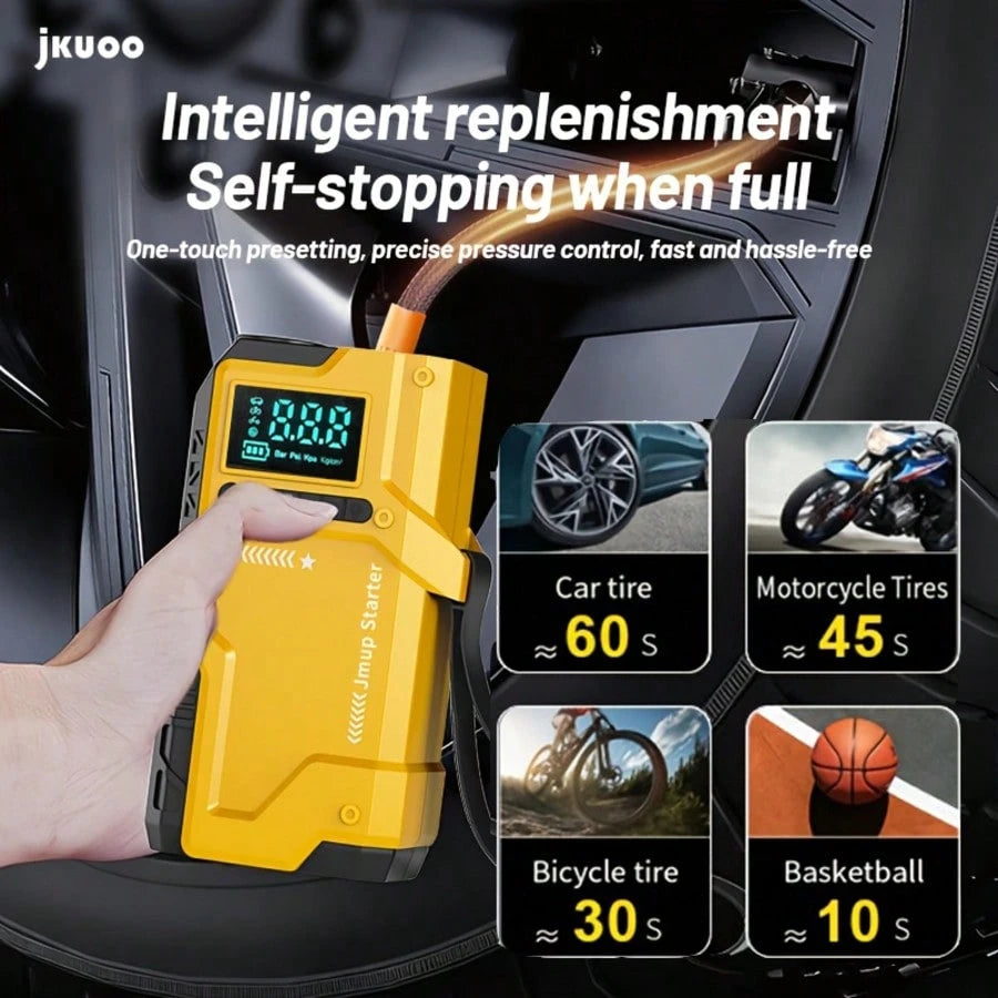 Car Repair Tools/Heavy Duty Car Battery Starter, 150PSI Tire Air Compressor, 12V Car Emergency Jump Starter, 8000A Emergency Start Battery Pack And Power Supply