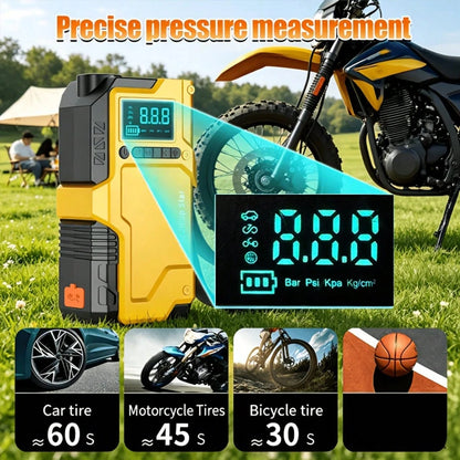 Car Repair Tools/Heavy Duty Car Battery Starter, 150PSI Tire Air Compressor, 12V Car Emergency Jump Starter, 8000A Emergency Start Battery Pack And Power Supply