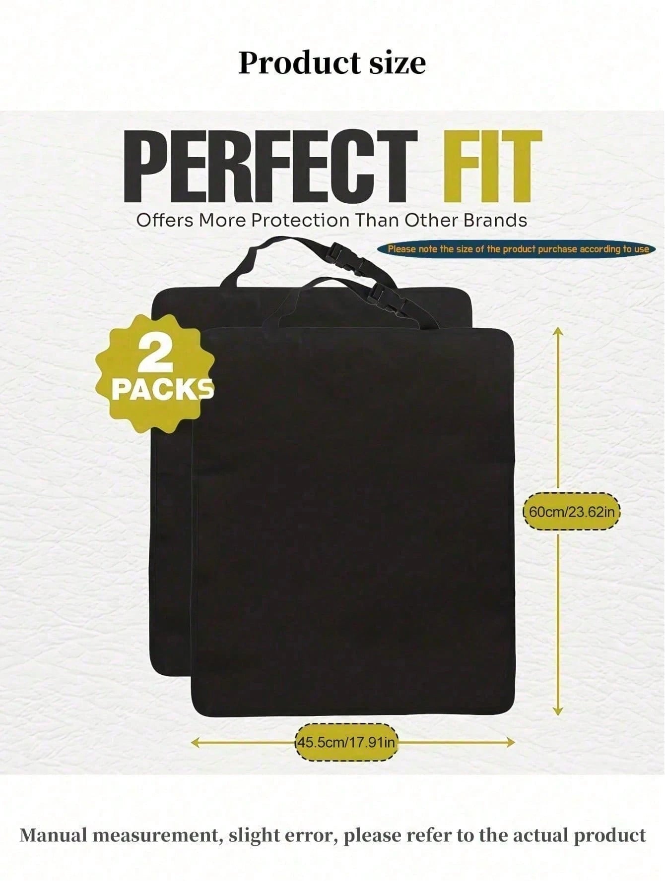 Car Seat Back Kick Mat- Car Interior Kick Mat, Anti-Wear, Anti-Stain, Anti-Dirt, Easy To Clean, Black, Car Seat Protection| Car Protection Products| Seat Covers, Rear Seat Covers