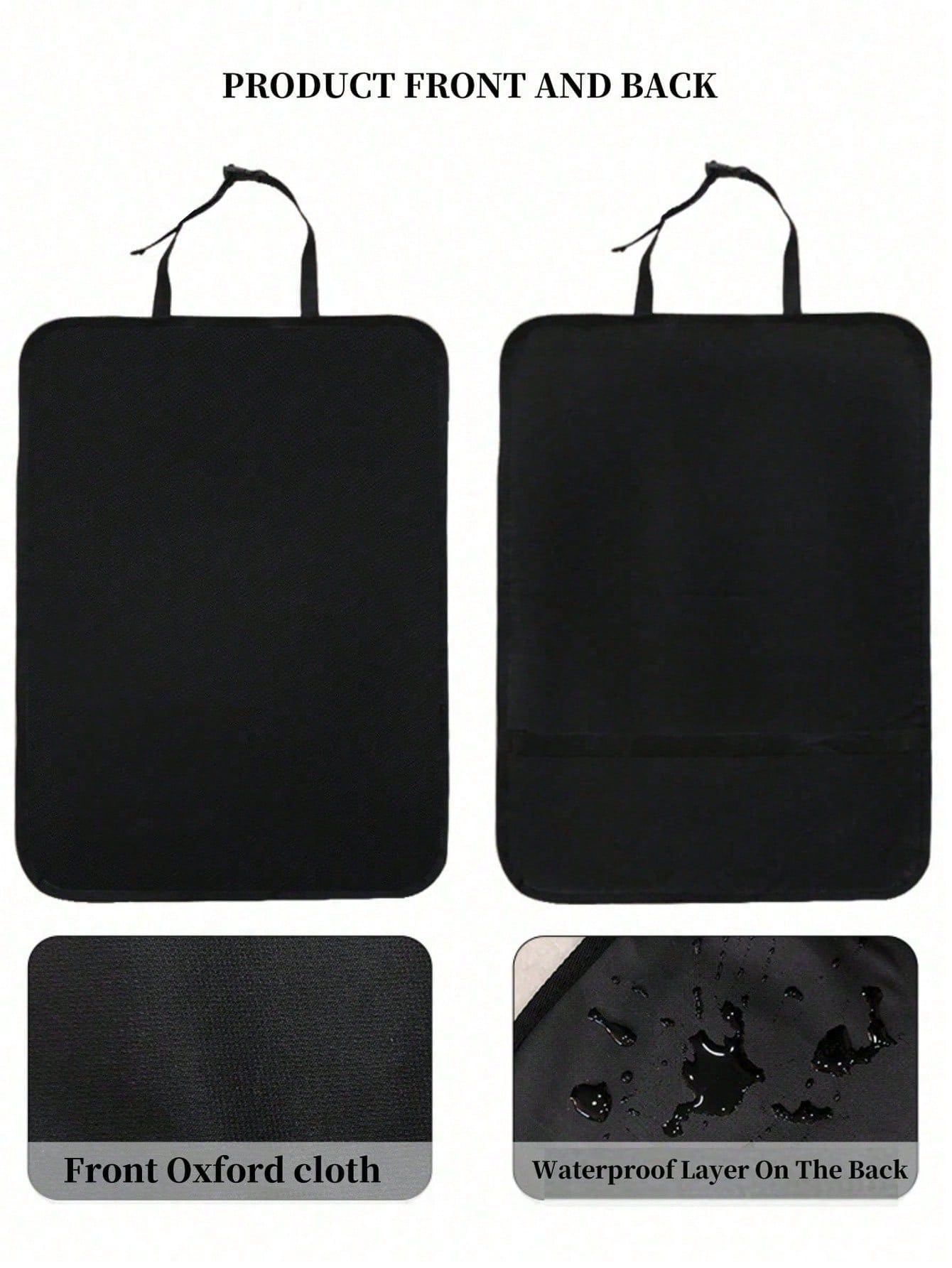 Car Seat Back Kick Mat- Car Interior Kick Mat, Anti-Wear, Anti-Stain, Anti-Dirt, Easy To Clean, Black, Car Seat Protection| Car Protection Products| Seat Covers, Rear Seat Covers