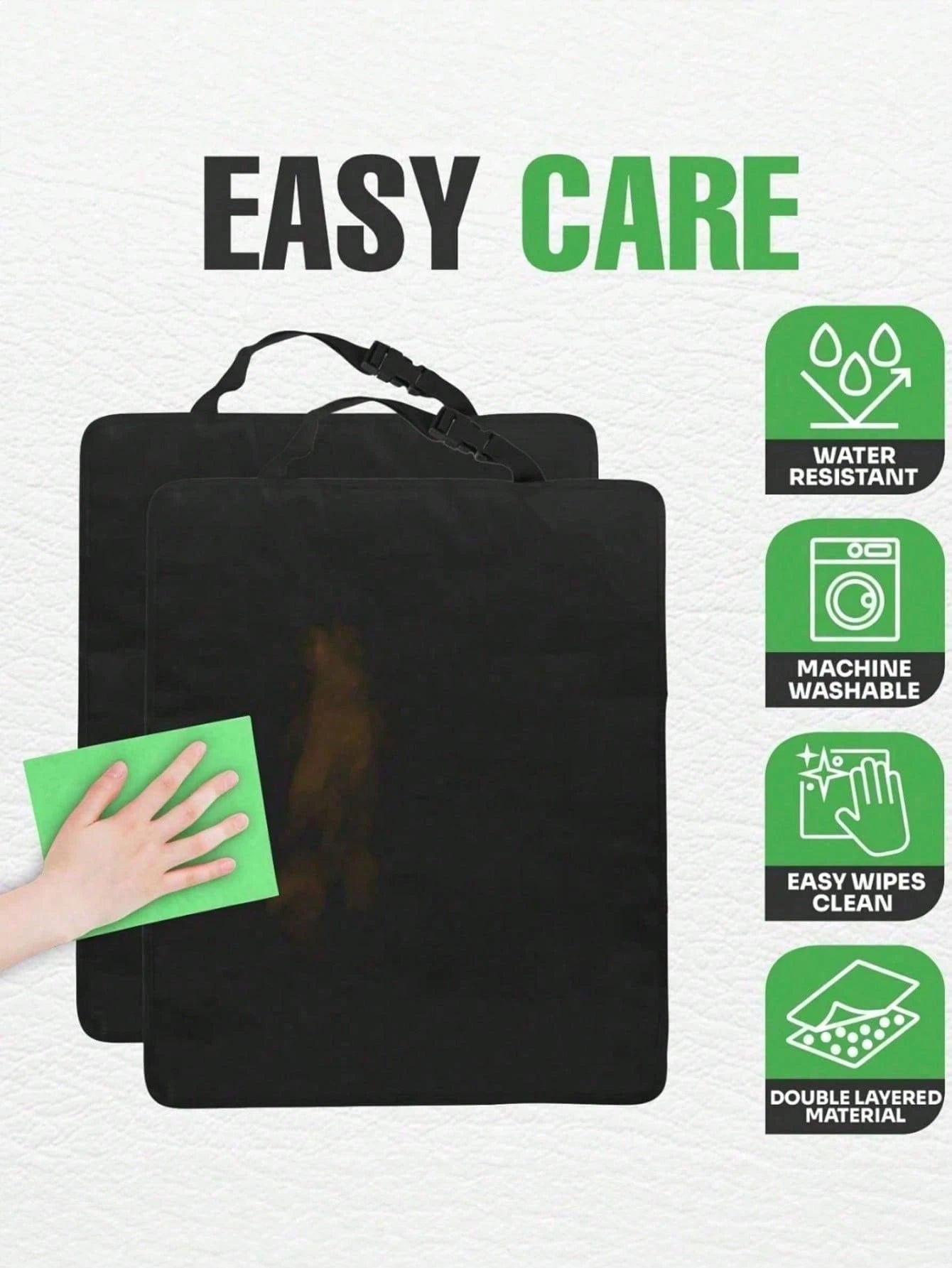Car Seat Back Kick Mat- Car Interior Kick Mat, Anti-Wear, Anti-Stain, Anti-Dirt, Easy To Clean, Black, Car Seat Protection| Car Protection Products| Seat Covers, Rear Seat Covers