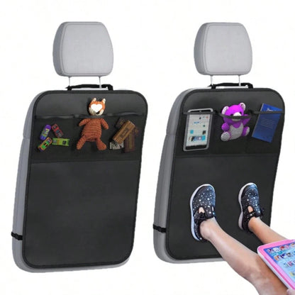 Car Seat Back Protector- Car Interior Kick Mat, Prevents Wear, Dirt, Stains, Easy To Clean, Black, Car Seat Protection| Car Accessories| Seat Covers, Rear Seat Covers
