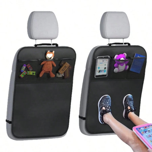 Car Seat Back Protector- Car Interior Kick Mat, Prevents Wear, Dirt, Stains, Easy To Clean, Black, Car Seat Protection| Car Accessories| Seat Covers, Rear Seat Covers