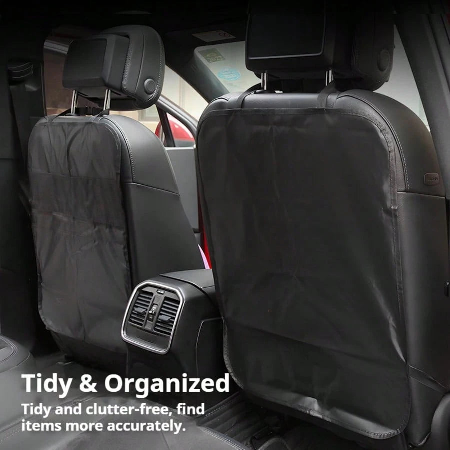 Car Seat Back Protector- Car Interior Kick Mat, Prevents Wear, Dirt, Stains, Easy To Clean, Black, Car Seat Protection| Car Accessories| Seat Covers, Rear Seat Covers