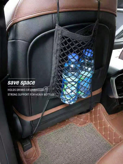 Car Seat Back Storage Organizer Net, 2-Layer 4-Side Protective Barrier Mesh, Child Safety Isolation Storage Bag For Car