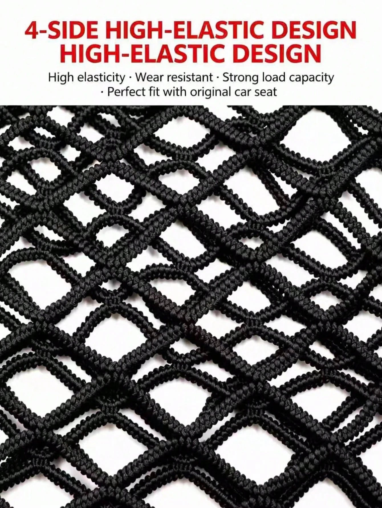 Car Seat Back Storage Organizer Net, 2-Layer 4-Side Protective Barrier Mesh, Child Safety Isolation Storage Bag For Car