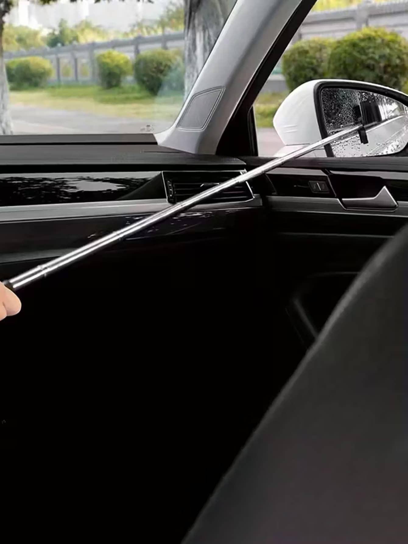 Car Side Mirror Squeegee, Retractable Windshield And Rearview Mirror Wiper, Telescopic Long Handle Water Stain Cleaner, Portable Interior And Exterior Car Cleaning Tool, Rain And Fog Weather Car Acces