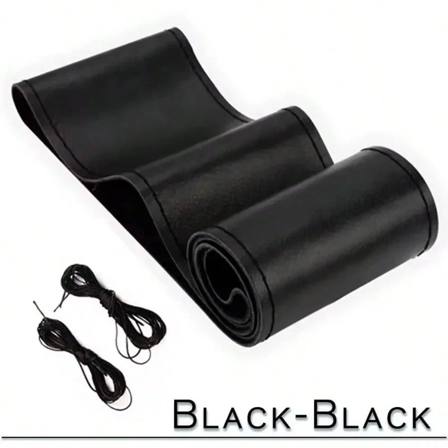 Car Steering Wheel Cover Needles And Braid Thread Artificial Leather Car Covers Suite 3 Color DIY Texture Soft Auto Accessories