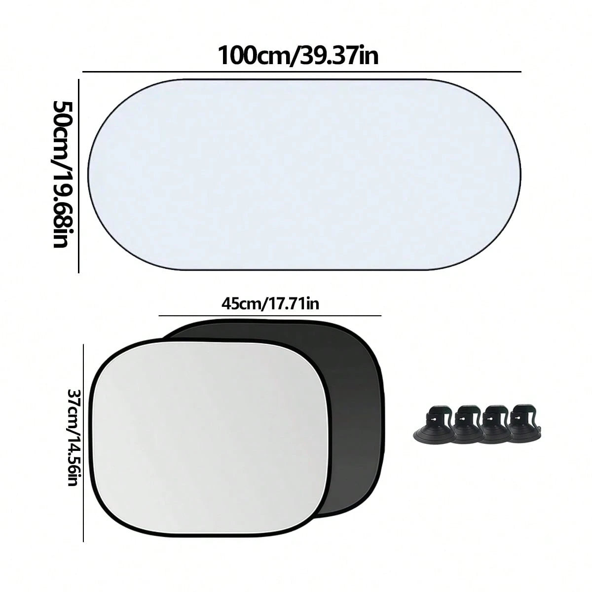 Car Sun Shade UV Protection Folding Auto Rear Window Sunshade Universal Car Window Visor With Suction Cups